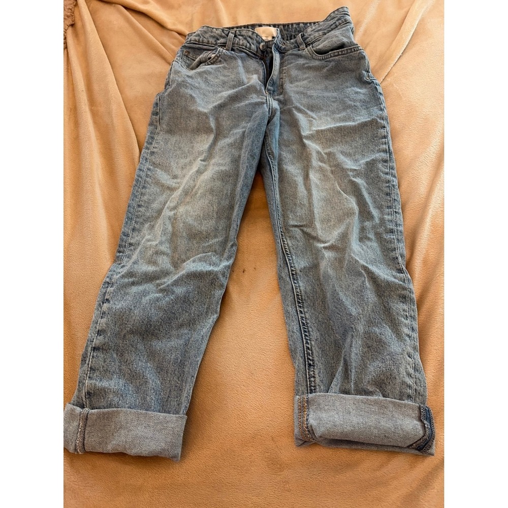 HM Womens Light Wash High Waist Straight Leg Denim Jeans Blue Size 8